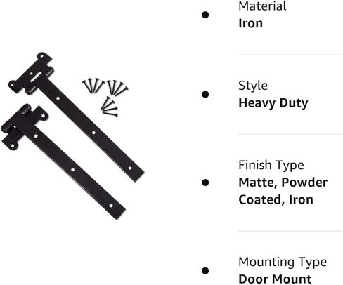 مفصلات أبواب سوداء من DIYWorld - مفصلات بوابة مكونة من قطعتين مع 12 براغي تثبيت - هيكل حديدي سميك بسمك 4 مم مع طلاء مسحوق أسود - مثالية للبوابات والحظائر والحظائر in Kuwait