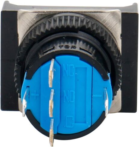 Baomain 5/8" 16mm Push Button Switch Latching Rectangular Cap LED Lamp Orange Light DC 12V SPDT 5 Pin 5 Pack in Saudi Arabia