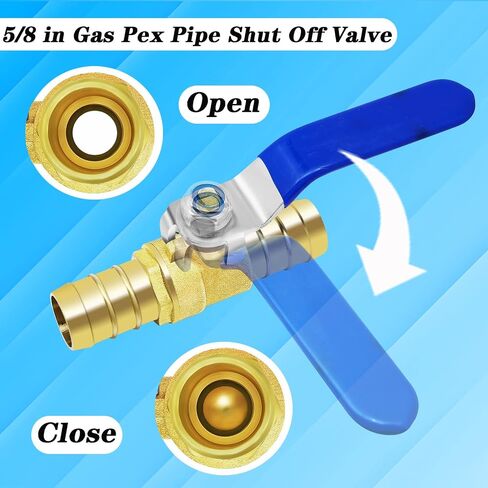 Brass Hose Barb Ball Valve Kit-1pcs 3/4'' Heater Hose Shut Off Valve with Stainless Steel Clamps-High Temperature Resistance Shut off PEX Ball Valve for Water, Oil, Gas, Fuel line Fittings in Kuwait
