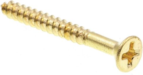 Prime-Line 9034769 Wood Screw, Flat Head Phillips, #6 X 1-1/4 in, Solid Brass, Pack of 100 in Saudi Arabia