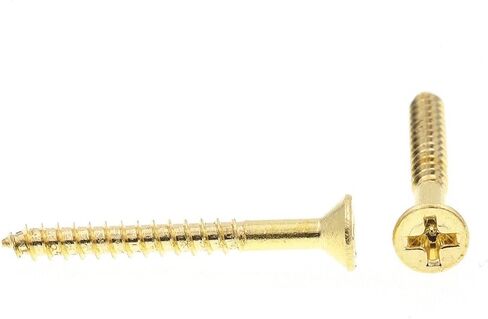 Prime-Line 9034769 Wood Screw, Flat Head Phillips, #6 X 1-1/4 in, Solid Brass, Pack of 100 in Saudi Arabia