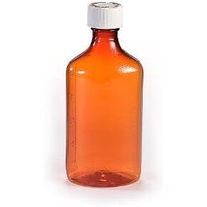 Pharmacy Oval Bottle Amber 1 oz with CR Caps Included (QTY. 100) - Prescription Pharmacy Bottle, Pharmacy Container, Prescription Plastic Container by Sponix in Kuwait