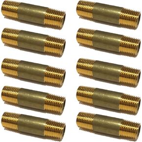 EDGE INDUSTRIAL Brass Long Nipple 1/4" X 1/4", 2" Length, Male NPT MNPT Fuel/AIR/Water/Oil/Gas WOG (Qty 01) in Kuwait