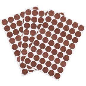 uxcell 3 Sheet/162Pcs Screw Hole Cover Stickers, 21mm Dia PVC Self Adhesive Covers Caps Dustproof for Wood Furniture Cabinet Shelf Wardrobe, Textured Brown in Saudi Arabia