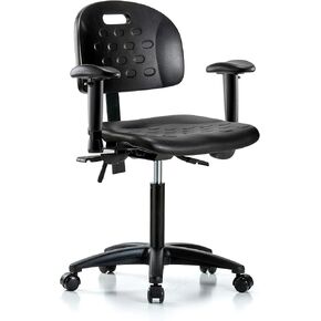 LabTech Seating LT42836 مقبض كرسي مقعد متوسط، بولي يوريثين، قاعدة من النايلون - إمالة، أذرع، عجلات in Kuwait