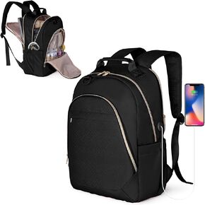 Fasrom Nurse Bag Backpack for Work Women with USB Charging Hole, Home Health Clinical Bag with Laptop Compartment for Staff Nurse, Medical Assistants, Black (Empty Bag Only)
