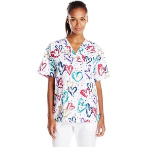 Cherokee Prints Women Scrubs Top V-Neck Tunic 759