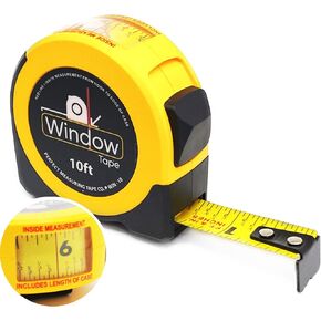 Perfect Measuring Tape - Window Tape Measure - 10 ft Steel - Easy-Read Fractional Tape Measure with Feet & Inches - Great for Measuring Windows, Doors, & Cabinets - Inside & Outside Measurements in Kuwait