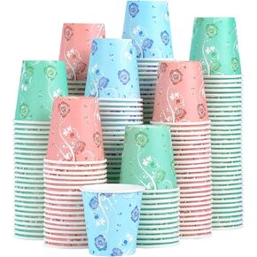 Lamosi 300 Pack 3 oz Paper Cups, 3 oz Mouthwash Cups, Daisy Disposable Bathroom Cups, Espresso Cups, Mini Paper Cups for Parties, Picnics, Barbecues, Travel and Events