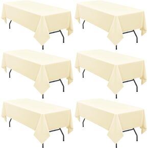 YMHPRIDE 10 Pack Polyester Tablecloth for 6 Foot Rectangle Tables,60 x102 inch Black Polyester Table Clothes Table Covers, Washable Black Table Cloth for Wedding,Party,Banquet,Restaurant,Buffet Table