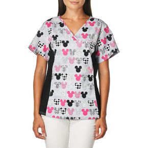 Tooniforms Women's Cherokee V-Neck Knit Panel Top Big Minnie in Saudi Arabia