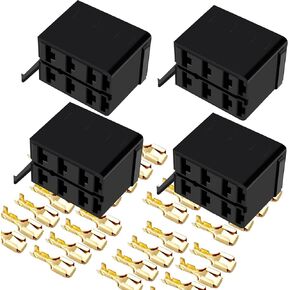 GIETOP GI1407 Lot/Sets 6.3mm 14-16AWG Female Gold Spade Terminal Connector + Rocker Switch Plug Connect Box Socket ARB Carling (2 Sets) in Saudi Arabia