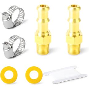 GASHER 2PCS Brass Swivel Push On Hose Fittings 3/8" Barb x 5/8"-18 Threads（Inverted Flare） With Rubber Ring Union for Fuel/AIR/Lquid/Gas in Kuwait