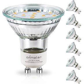 لمبة LED GU10 من comzler، ضوء نهاري 5000 كلفن، ما يعادل 50 وات، استبدال LED لمصباح الهالوجين، 4 وات لمبات MR16 GU10 ذات شقين، لمبة إضاءة تتبع زاوية شعاع 120 درجة، 120 فولت CRI85+ 400LM، غير قابلة للتعتيم، 12 حزمة