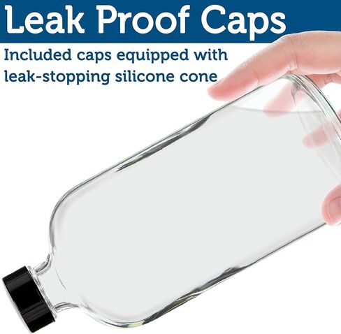 6 عبوات من زجاجات رذاذ زجاجية شفافة قابلة لإعادة الملء سعة 16 أونصة - حاويات قابلة لإعادة الاستخدام مع بخاخ قابل للتعديل: الرذاذ والتيار - للزيوت العطرية ومستحضرات التجميل ومنتجات التنظيف والنباتات والطبخ والعلاج العطري in Kuwait