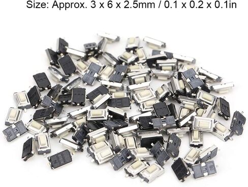 100 قطعة مفتاح ضغط اللمس، SMD DIP 2 Pin Micro لحظة اللباقة التبديل، 3 مم × 6 مم × 2.5 مم للهاتف GPS MP3 MP4 DIY الإلكترونية in Saudi Arabia