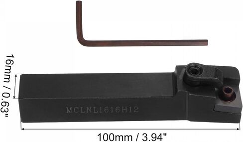 حامل أدوات تحول مخرطة CNC قابل للفهرسة من uxcell، 95° MCLNL1616H12 5/8 بوصة ساق 42cr حامل أدوات تحول من كربيد الفولاذ لتحويل خيوط الحز in Kuwait