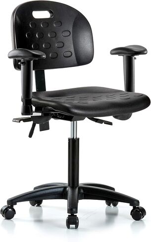 LabTech Seating LT42836 مقبض كرسي مقعد متوسط، بولي يوريثين، قاعدة من النايلون - إمالة، أذرع، عجلات in Kuwait