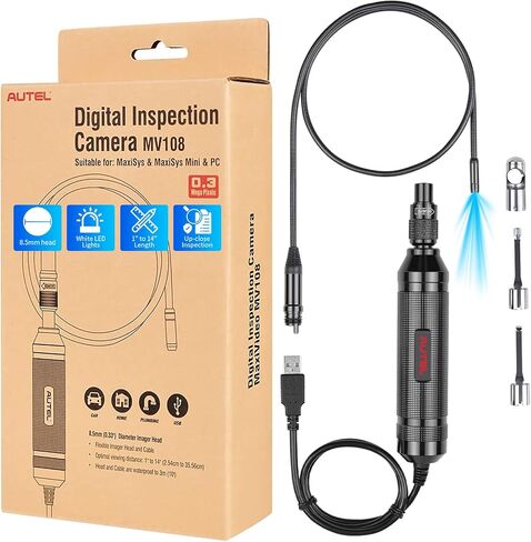 Autel MaxiVideo MV108S Inspection Camera - 8.5mm Diameter Digital Borescope Inspection Camera, Compatible Scanner MK906PRO/MK808/MX808/MK808Z-BT/MP808/ultra, Upgraded Inspection Camera in Saudi Arabia