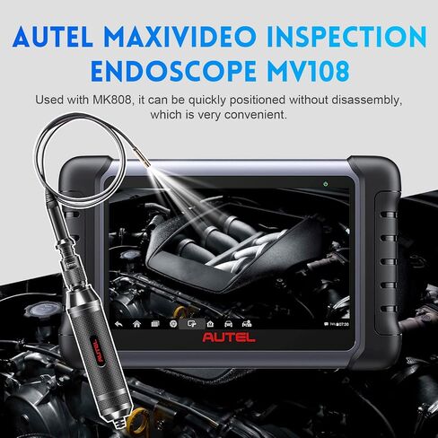 Autel MaxiVideo MV108S Inspection Camera - 8.5mm Diameter Digital Borescope Inspection Camera, Compatible Scanner MK906PRO/MK808/MX808/MK808Z-BT/MP808/ultra, Upgraded Inspection Camera in Saudi Arabia