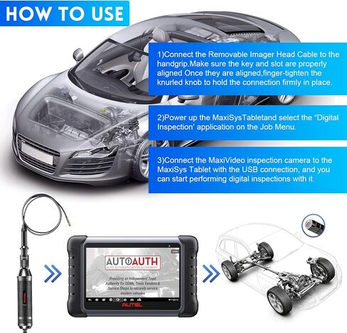 Autel MaxiVideo MV108S Inspection Camera - 8.5mm Diameter Digital Borescope Inspection Camera, Compatible Scanner MK906PRO/MK808/MX808/MK808Z-BT/MP808/ultra, Upgraded Inspection Camera in Saudi Arabia