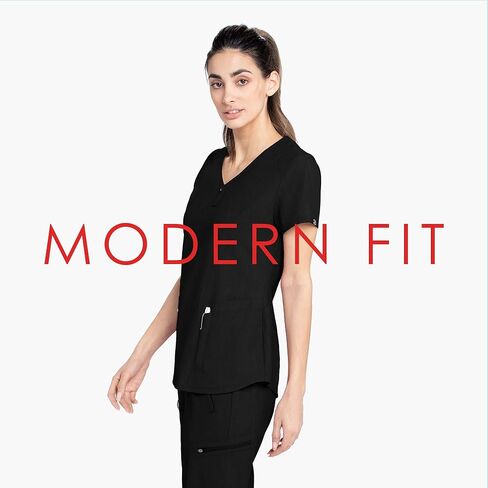 BARCO Grey's Anatomy Scrubs Signature - بلوزة فرك لندن للنساء، بلوزة فرك نسائية مطاطية برقبة على شكل حرف V in Saudi Arabia