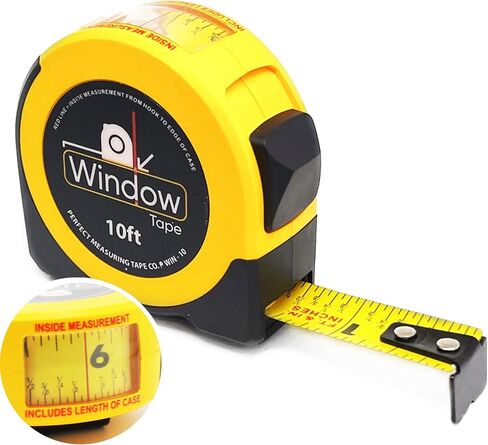 Perfect Measuring Tape - Window Tape Measure - 10 ft Steel - Easy-Read Fractional Tape Measure with Feet & Inches - Great for Measuring Windows, Doors, & Cabinets - Inside & Outside Measurements in Kuwait