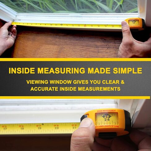 Perfect Measuring Tape - Window Tape Measure - 10 ft Steel - Easy-Read Fractional Tape Measure with Feet & Inches - Great for Measuring Windows, Doors, & Cabinets - Inside & Outside Measurements in Kuwait