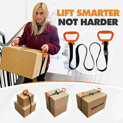 مقبض متعدد وأشرطة رفع للسحب، 2 مقبض متحرك قابل للتعديل، حزام أمتعة رافع للأثاث مع مقابض قابلة للتعديل لحمل الأثاث والأجهزة والمراتب والرياضة ومعدات التخييم in Kuwait