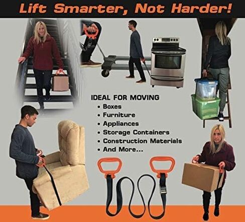 مقبض متعدد وأشرطة رفع للسحب، 2 مقبض متحرك قابل للتعديل، حزام أمتعة رافع للأثاث مع مقابض قابلة للتعديل لحمل الأثاث والأجهزة والمراتب والرياضة ومعدات التخييم in Kuwait