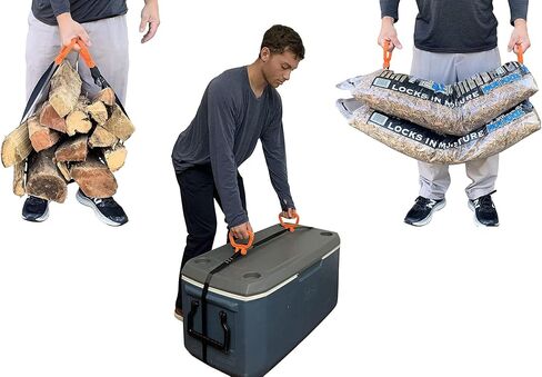 مقبض متعدد وأشرطة رفع للسحب، 2 مقبض متحرك قابل للتعديل، حزام أمتعة رافع للأثاث مع مقابض قابلة للتعديل لحمل الأثاث والأجهزة والمراتب والرياضة ومعدات التخييم in Kuwait