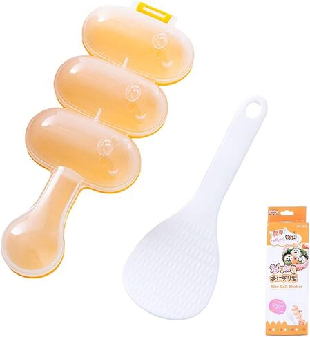 DZHT Rice Ball Molds, DIY Rice Baller Shakers Lunch Maker Mould, Onigiri Mold, Ball Shaped Kitchen Tools Food Decor for Kids, Rice Ball Mold Shaker Sushi Maker Mould with a Mini Rice Paddle (1 Set) in Kuwait