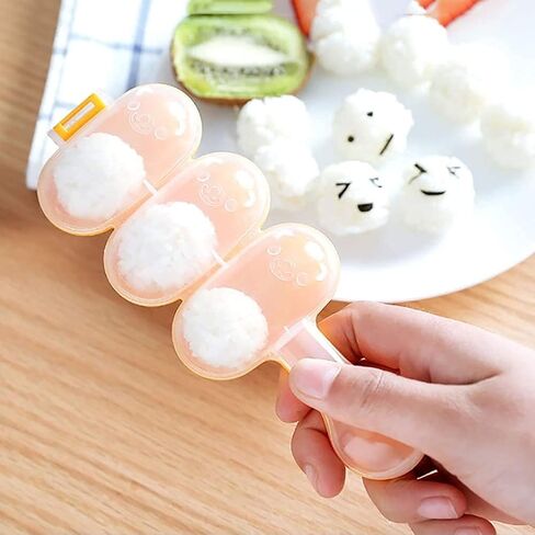 DZHT Rice Ball Molds, DIY Rice Baller Shakers Lunch Maker Mould, Onigiri Mold, Ball Shaped Kitchen Tools Food Decor for Kids, Rice Ball Mold Shaker Sushi Maker Mould with a Mini Rice Paddle (1 Set) in Kuwait