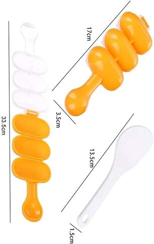 DZHT Rice Ball Molds, DIY Rice Baller Shakers Lunch Maker Mould, Onigiri Mold, Ball Shaped Kitchen Tools Food Decor for Kids, Rice Ball Mold Shaker Sushi Maker Mould with a Mini Rice Paddle (1 Set) in Kuwait