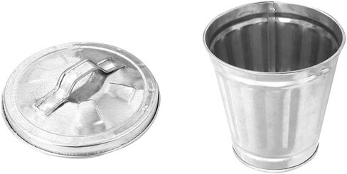 Toddmomy سطل معدني صغير مع غطاء سلة المهملات الصغيرة للمكتب علب القمامة المعدنية الصغيرة سلة المهملات المعدنية مع غطاء لطاولة المكتب المنزلي in Kuwait