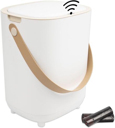 سلة المهملات الذكية بدون لمس، 4.2 جالون مستشعر حركة، سلة قمامة صغيرة مقاومة للماء مع غطاء، سلة قمامة كهربائية أوتوماتيكية قابلة لإعادة الشحن مع مقبض للحمام، المطبخ، المكتب، غرفة المعيشة، عربة سكن متنقلة in Kuwait