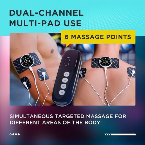 Wireless TENS & EMS Therapy Unit, 10 Modes with 39 Levels Sync Stim Massager Unit Muscle Stimulator for Pain Relief, 6pcs Electrode Pads & Case in Saudi Arabia