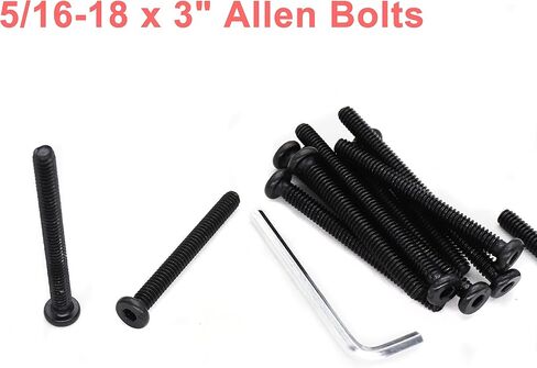cSeao 10pcs Black 5/16-18 x 3" Socket Cap Screws Allen Head Bolts with One Hex Key in Saudi Arabia