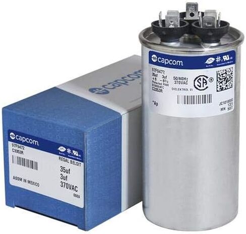 مكثف GE Genteq المستدير 35/3 uf MFD 370 فولت 97F9472 (يحل محل GE 97F9472BZ2 وZ97F9472)، 35 3 MFD في 370 فولت in Kuwait