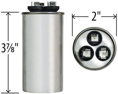 مكثف GE Genteq المستدير 35/3 uf MFD 370 فولت 97F9472 (يحل محل GE 97F9472BZ2 وZ97F9472)، 35 3 MFD في 370 فولت in Kuwait