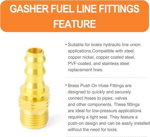 قطعتان من وصلات الخراطيم الدوارة النحاسية من GASHER 3/8 بوصة بارب × 5/8 بوصة - 18 خيط (توهج مقلوب) مع اتحاد حلقة مطاطية للوقود/الهواء/السائل/الغاز in Kuwait