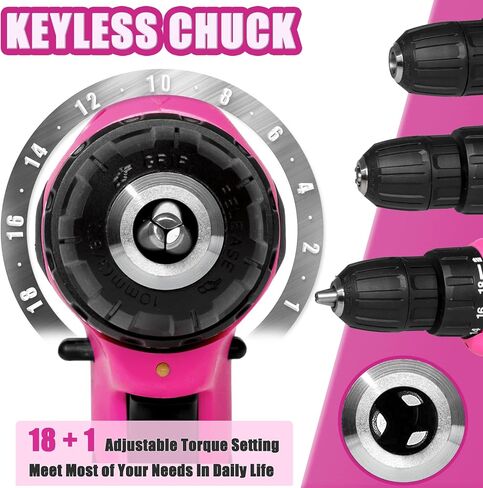 مجموعة مثقاب بينك للنساء، مجموعة ادوات يدوية وكهربائية 137 قطعة مع مثقاب لاسلكي 12 فولت، مجموعة ادوات منزلية لتصنعها بنفسك، مستلزمات الديكور والصيانة اليومية، هدية ابداعية للسيدات in Kuwait