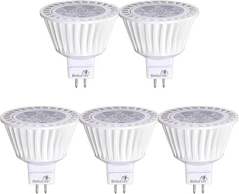 5 عبوات Bioluz LED MR16 50W هالوجين مكافئ عكس الضوء 7W 3000K 12v UL مدرج in Kuwait