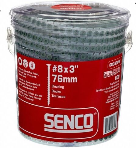 Senco DuraSpin رقم 8 × 3 بوصة. مسامير مربعة الشكل من الفولاذ المجلفن برأس مربع 800 قطعة in Kuwait