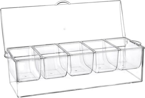 Chilled Serving Tray, Ice Party Platter with Lid, 4 Compartments Appetizer Serving Tray on Ice in Kuwait