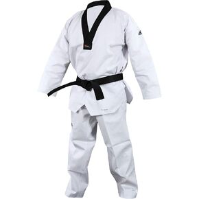 adidas Champion II Taekwondo Dobok Uniform with Black V Neck in Saudi Arabia