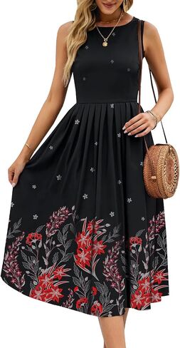 Simple Flavor Women's Vintage Dress Sleeveless O-Neck Party Cocktail Dress in Saudi Arabia