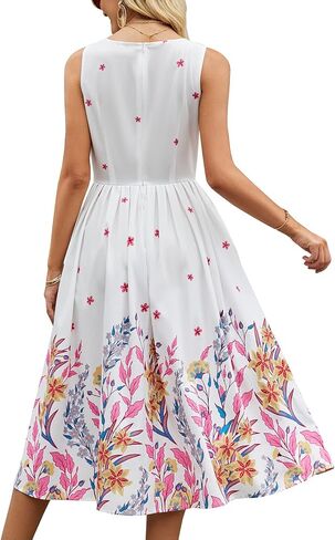 Simple Flavor Women's Vintage Dress Sleeveless O-Neck Party Cocktail Dress in Saudi Arabia