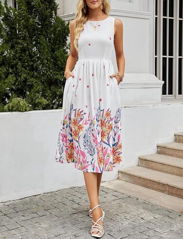 Simple Flavor Women's Vintage Dress Sleeveless O-Neck Party Cocktail Dress in Saudi Arabia