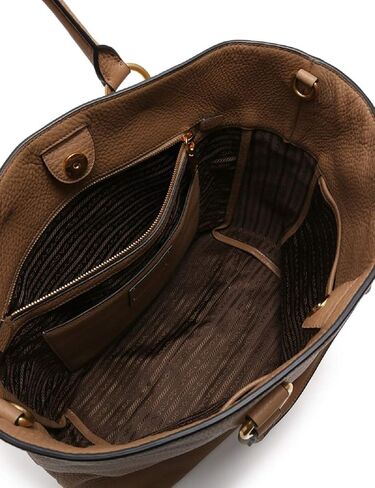 Prada Women's Brown Vitello Phenix Shopping Tote Top Handle Bag Shoulder Bag 1BG865 in Kuwait